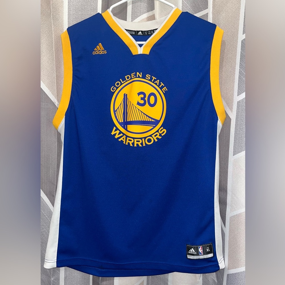 Golden State Warriors Adidas Steph Curry 30 Jersey Boys XL
